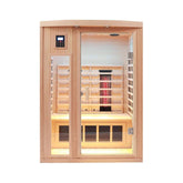 Premium 2-Person Low EMF FAR-Infrared Heat Wood Home Personal Spa Sauna With Ceramic Heaters, 1760W (SAK25714)