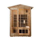Luxury 2-Person Outdoor Low EMF Hemlock Infrared Sauna With Bluetooth And Chromotherapy Light (SAK97318)