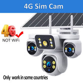 DIFANG 4 Screens AOV Wireless Solar Surveillance Camera 12X Zoom 24/7 Record Solar CCTV 20MP 20W 4G Sim Card Solar IP Cam
