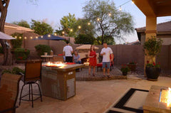 Entertainer Outdoor Fire Pit Table – 6 Ft with Fire Glass (LP/NG Compatible)