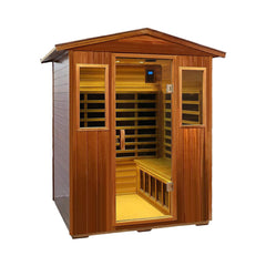 Premium 4-Person Luxury Low EMF Outdoor FAR Infrared Home Sauna With Bluetooth Audio, 2050W (SAK15372)
