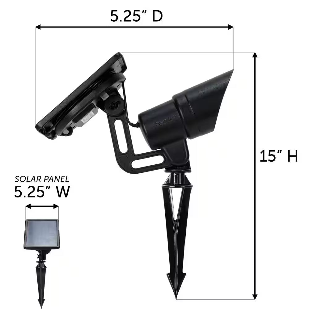 Progressive Black Solar Integrated LED Landscape Flood Light with Adjustable Color Temperature