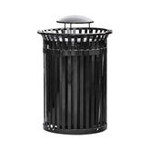 45-Gallon Heavy-Duty Commercial Round Waste Bin With Rain Bonnet Lid (SAK94380)