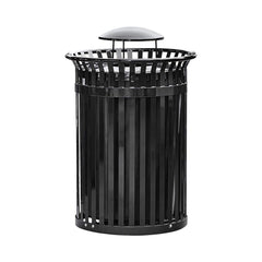 45-Gallon Heavy-Duty Commercial Round Waste Bin With Rain Bonnet Lid (SAK94380)