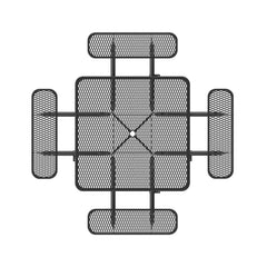 46" Square Picnic Table With Umbrella Hole