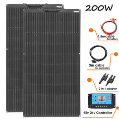 Flexible Solar Panel or Monocrystalline Solar Battery Charger Kit Off- Grid System 1000W, 600W,400W,200W,100W
