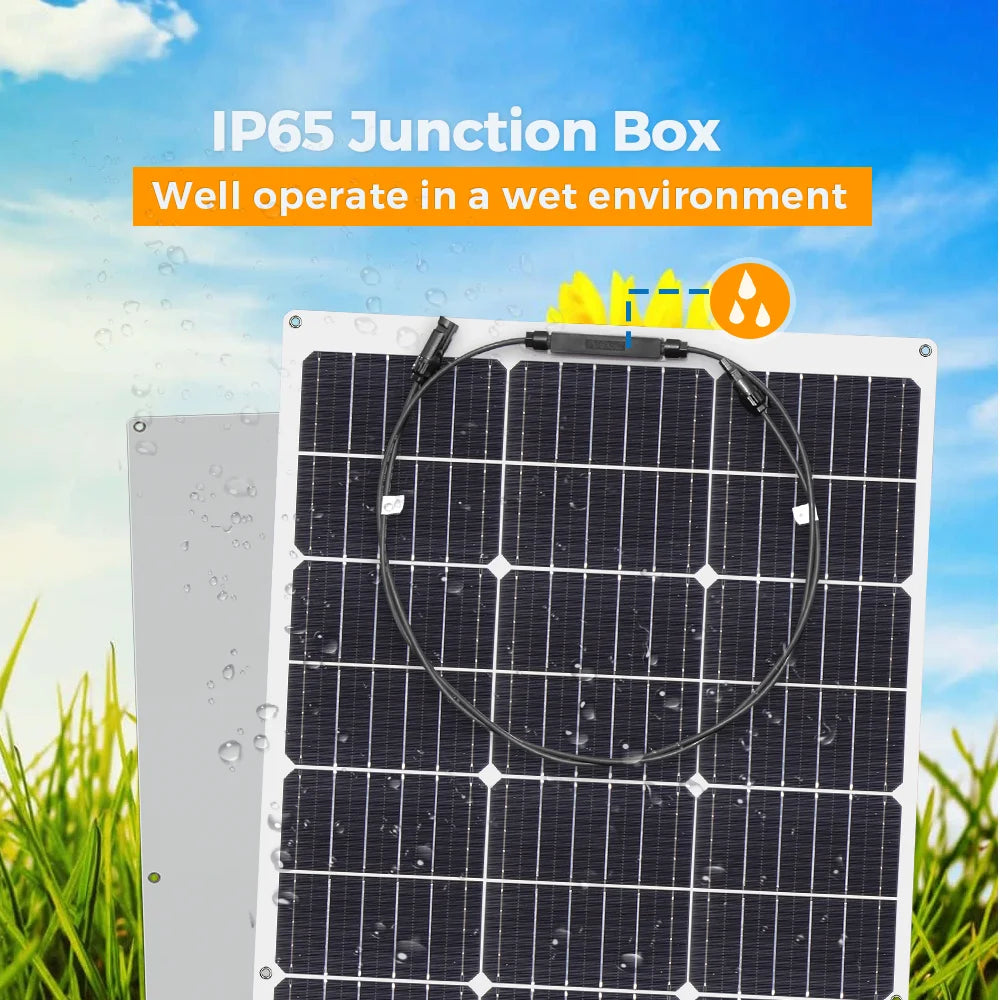 Solar Panel 300W 400W 200W 100W Flexible Monocrystalline Solar Cell Photovoltaic Solar Panels Kit 12V Battery Charger