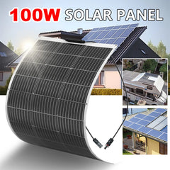 Solar Panel 300W 400W 200W 100W Flexible Monocrystalline Solar Cell Photovoltaic Solar Panels Kit 12V Battery Charger