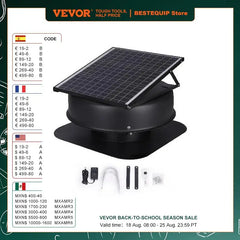 Succebuy Solar Attic Fan 40W 1230 CFM Large Air Flow Solar Roof Vent Low Noise and Weatherproof with Smart Adapter for Home