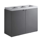 86-Gallon Heavy-Duty Commercial Steel Three-Stream Trash Can Cabinet (SAK80591)