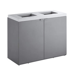 86-Gallon Heavy-Duty Commercial Steel Two-Stream Trash Can Cabinet (SAK74623)