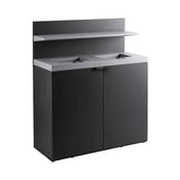 86-Gallon Heavy-Duty Commercial Steel Two-Stream Trash Can Cabinet With Tray Holder (SAK45079)