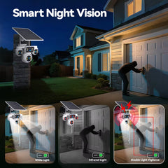 DIFANG 4 Screens AOV Wireless Solar Surveillance Camera 12X Zoom 24/7 Record Solar CCTV 20MP 20W 4G Sim Card Solar IP Cam