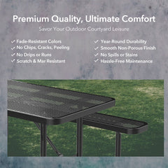 8ft Rectangle Picnic Table With Umbrella Hole