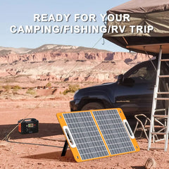 Flashfish 200W Solar Generator with 60W Solar Panel, Waterproof Backup Power Emergency Power Supply