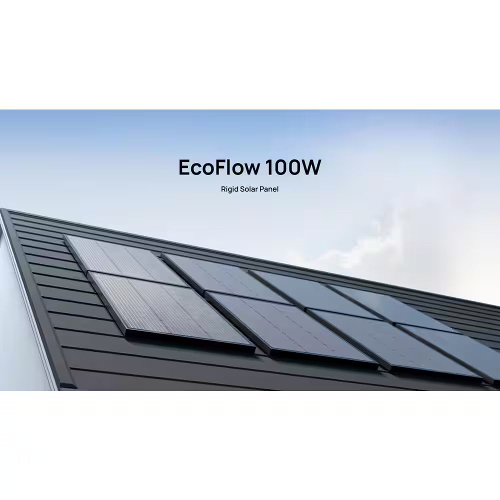 2 Pcs 100-Watt Monocrystalline Silicon Rigid Solar Panel for Power Station/Generator, IP68