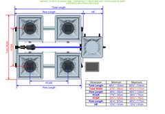 Alien Hydroponics RDWC 4 Pot 2 Row 20L Kit