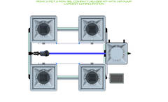 Alien Hydroponics RDWC 4 Pot 2 Row 20L Kit