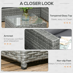 2 Piece Rattan Outdoor Patio Couch Set