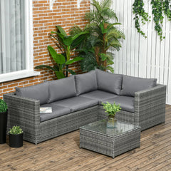 2 Piece Rattan Outdoor Patio Couch Set