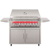 TrueFlame 40-Inch 5-Burner Freestanding Gas Grill with Rear Infrared Burner and Grill Lights