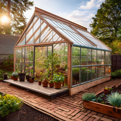 Cedar Frame Glass Greenhouse Kit