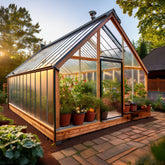 Cedar Frame Glass Greenhouse Kit