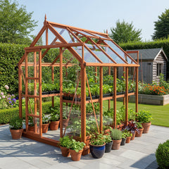Cedar Frame Glass Greenhouse Kit