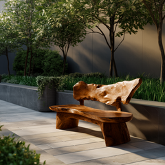 Coastline Drift Handcrafted Solid Wood Outdoor Bench