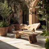 Coastline Drift Handcrafted Solid Wood Outdoor Bench