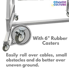 Trellis Slayer 9000 Trellis Mover by Common Culture - White Powder Coated w/ 6" Rubber Casters - 4 Rolls Capacity