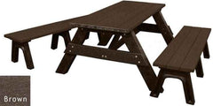 Deluxe Recycled Picnic Table with Detached Benches - Eco-Friendly Outdoor Seating
