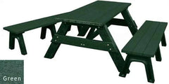 Deluxe Recycled Picnic Table with Detached Benches - Eco-Friendly Outdoor Seating