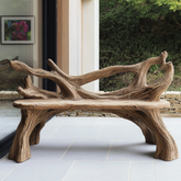 Driftwood Grove Handcrafted Live Edge Outdoor Bench