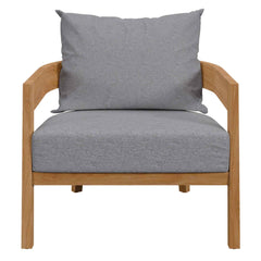 Modway Brisbane Outdoor Patio Set - 3-Piece Grey Teak Furniture for Stylish Patios