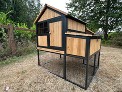 Cottage coop made with metal frame. New and predator proof