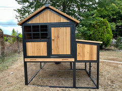 Cottage coop made with metal frame. New and predator proof