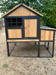 Cottage coop made with metal frame. New and predator proof