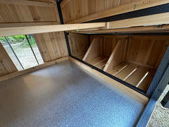 Cottage coop made with metal frame. New and predator proof