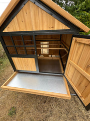 Cottage coop made with metal frame. New and predator proof