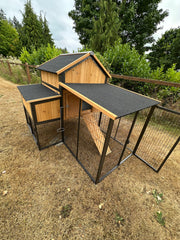 Cottage coop made with metal frame. New and predator proof