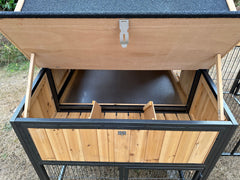 Cottage coop made with metal frame. New and predator proof