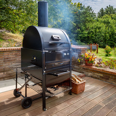 IronFlame Charcoal Smoker with Side Firebox