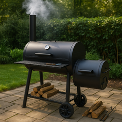 IronFlame Charcoal Smoker with Side Firebox