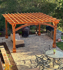 Outdoor Pacific Redwood Double Beam Premium Pergola