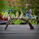 Four Colorful Hummingbirds Table-top Bronze Statue