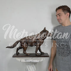 Standing German Shepherd Table-top Bronze Statue