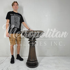 Bronze Birdbath Bowl on Pedestal