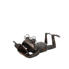 Frog Reading Book Bronze Fountain Statue