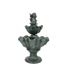 Bronze Putto on Fish Shell Fountain